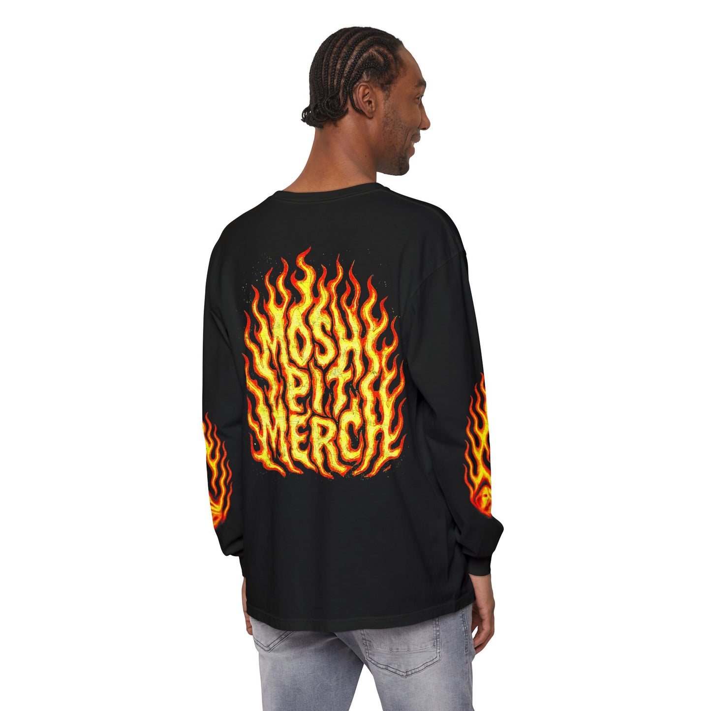 Flame Graphic Long Sleeve T-Shirt - Unisex Fire Merch