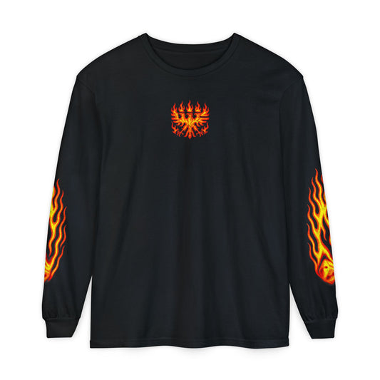 Flame Graphic Long Sleeve T-Shirt - Unisex Fire Merch