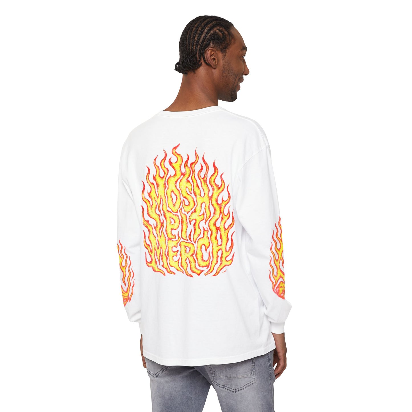 Flame Graphic Long Sleeve T-Shirt - Unisex Fire Merch