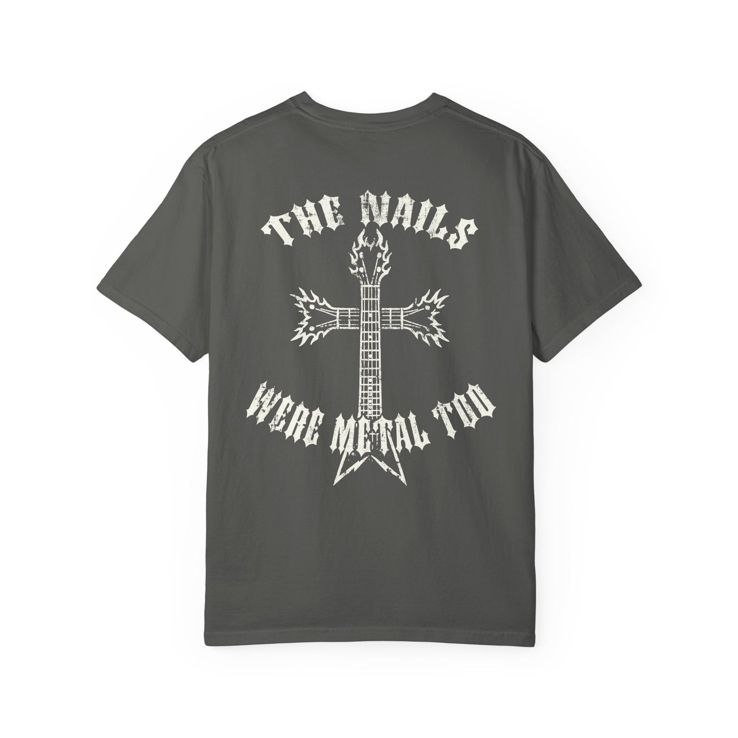 the nails were metal tee