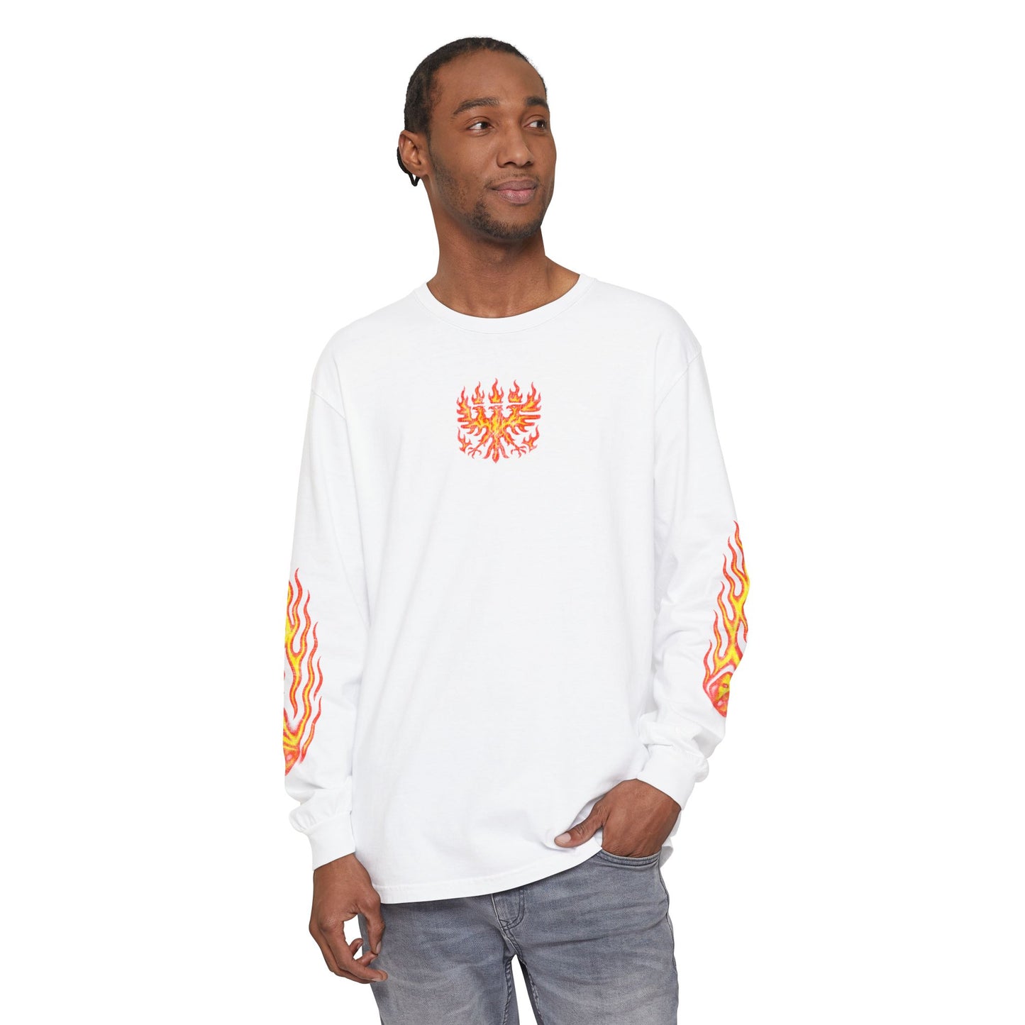 Flame Graphic Long Sleeve T-Shirt - Unisex Fire Merch