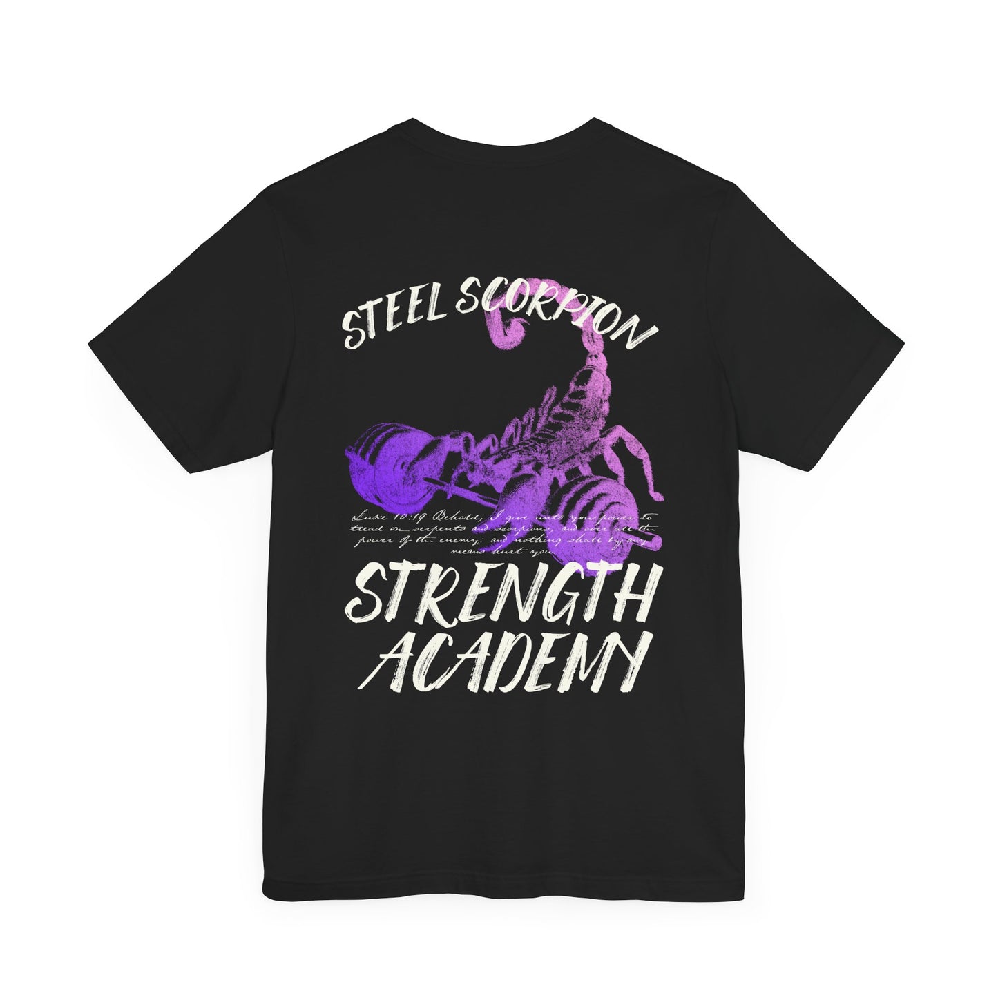 steel scorpion strength academy tee