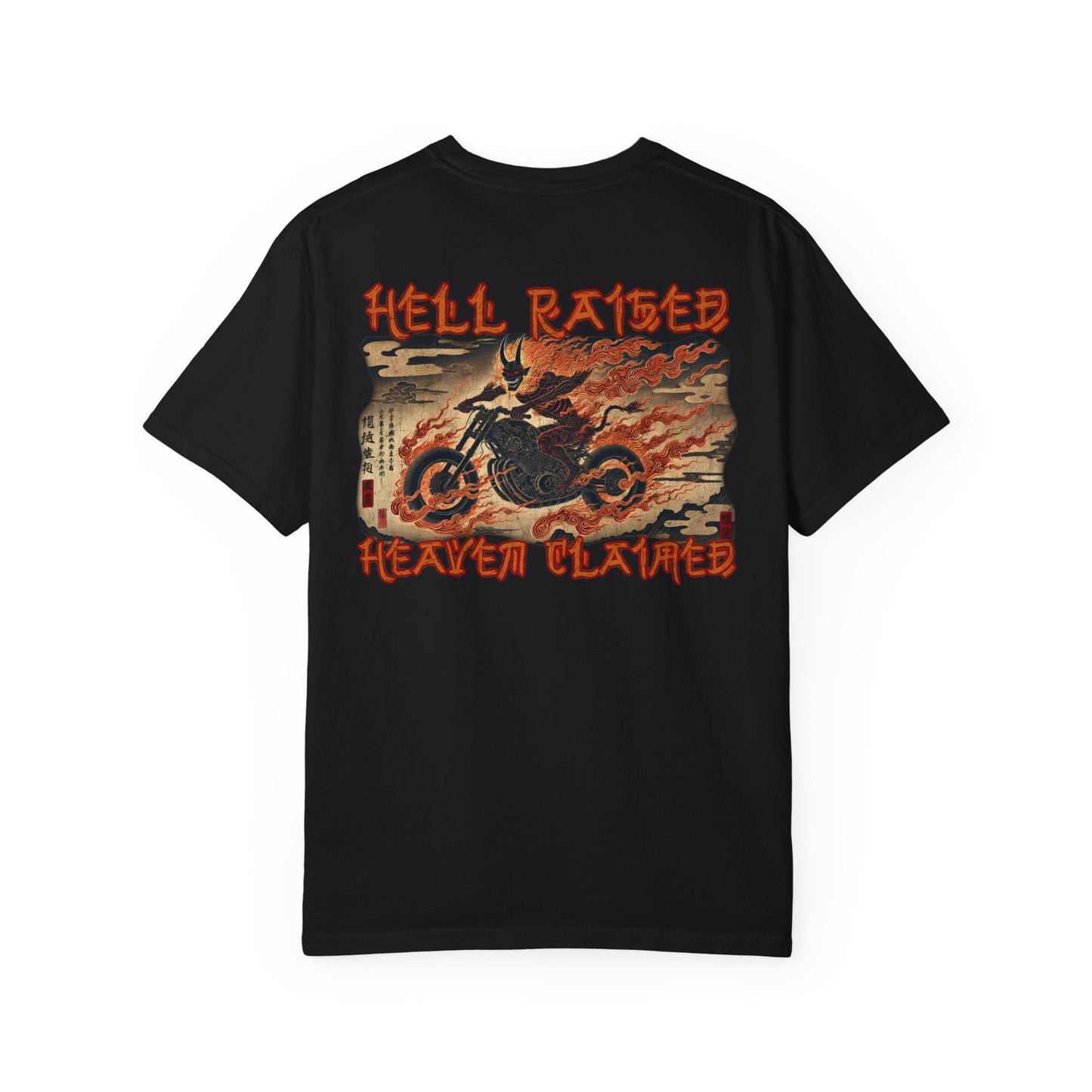 hell raised heaven claimed tee